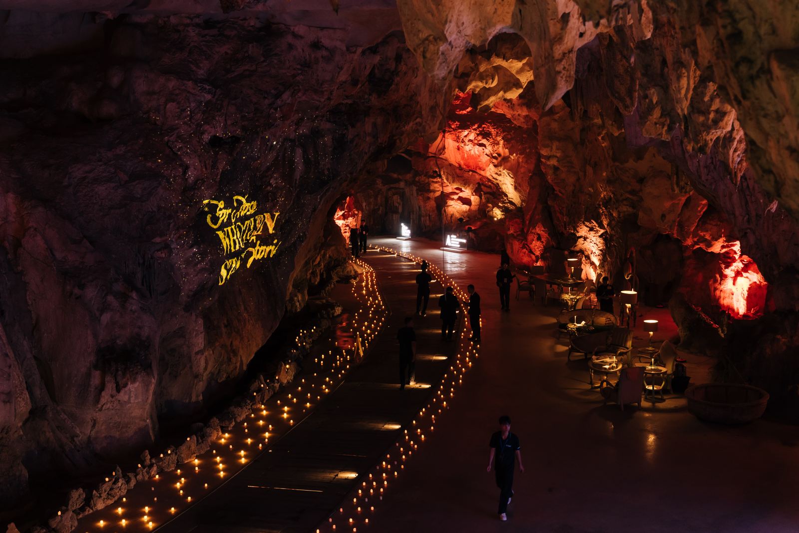 Guests arrive along The Dragon Path, the passage that doubles as the welcome route and part of the performance.