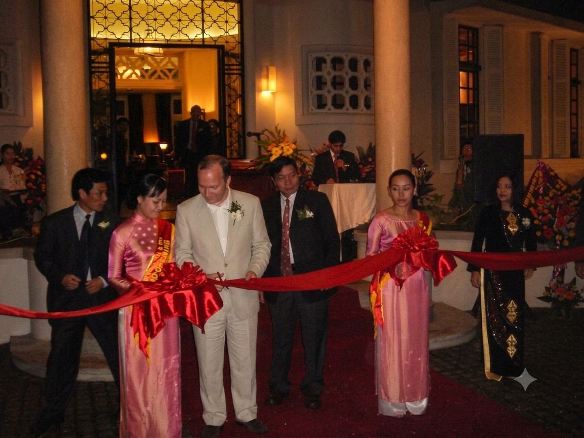 The ribbon is cut: the grand opening of La Residence Hotel & Spa, 2005.
